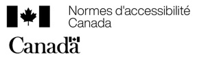 Logo de Normes d'accessibilité Canada avec le drapeau du Canada. Logo du gouvernement du Canada.